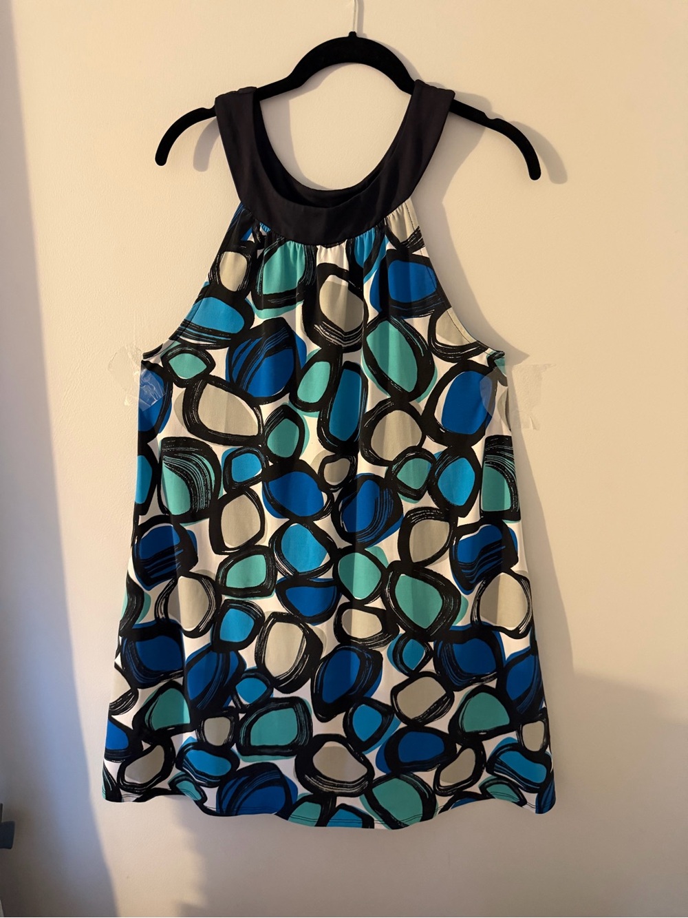 W7 Black and Green Printed Mini Dress